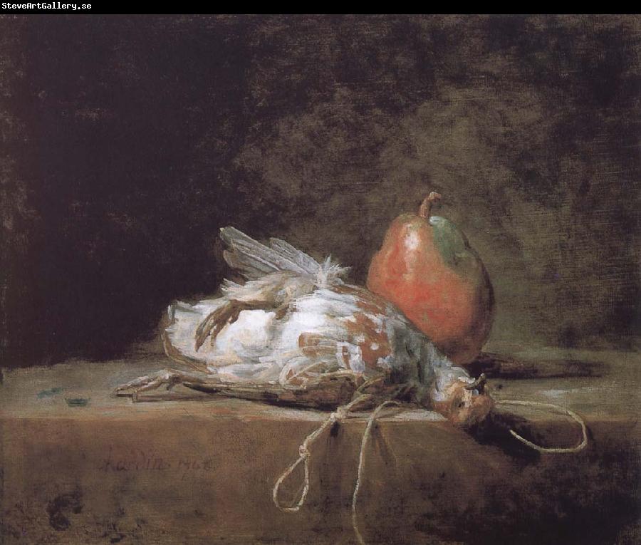 Jean Baptiste Simeon Chardin Gray partridge and a pear